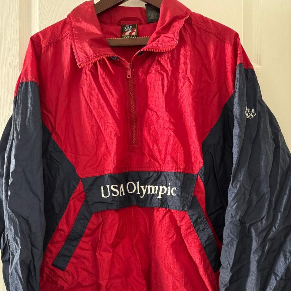 USA Olympic Track Warmup Suit Large Jacket, Medium Matching Pants, Near Mint!